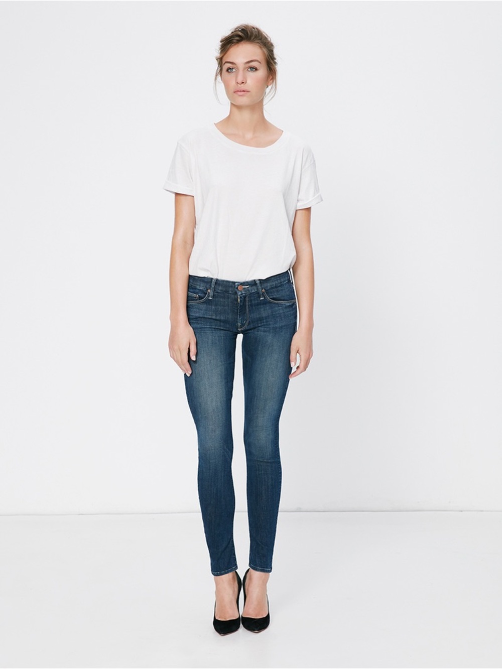Mother the looker here kitty kitty midrise skinny jeans sz 28